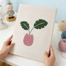 Laden Sie das Bild in den Galerie-Viewer, Punch Needle mit Rahmen - Tropische Blüte