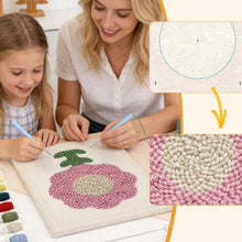 Laden Sie das Bild in den Galerie-Viewer, Punch Needle mit Rahmen - Rosa Blütenblätter