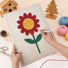 Laden Sie das Bild in den Galerie-Viewer, Punch Needle mit Rahmen - Strahlende Blume