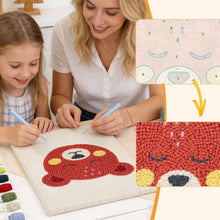 Laden Sie das Bild in den Galerie-Viewer, Punch Needle mit Rahmen - Kuschelbär