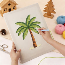 Laden Sie das Bild in den Galerie-Viewer, Punch Needle mit Rahmen - Palmenparadies