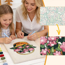 Laden Sie das Bild in den Galerie-Viewer, Punch Needle mit Rahmen - Blumenkorb