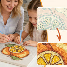 Laden Sie das Bild in den Galerie-Viewer, Punch Needle mit Rahmen - Frische Orangen