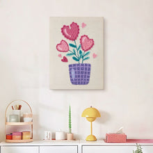 Laden Sie das Bild in den Galerie-Viewer, Punch Needle mit Rahmen - Herzliche Blumen