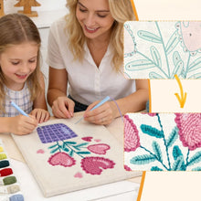 Laden Sie das Bild in den Galerie-Viewer, Punch Needle mit Rahmen - Herzliche Blumen