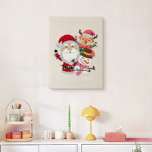 Laden Sie das Bild in den Galerie-Viewer, Punch Needle mit Rahmen - Weihnachtsmann und Freunde