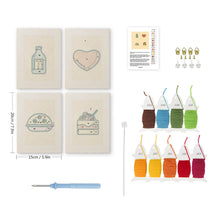 Laden Sie das Bild in den Galerie-Viewer, Punch Needle Set (4 Stück) mit Rahmen - Leckere Favoriten 2