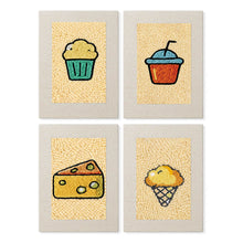 Laden Sie das Bild in den Galerie-Viewer, Punch Needle Set (4 Stück) mit Rahmen​ - Leckere Häppchen Kollektion 2 Figured'Art