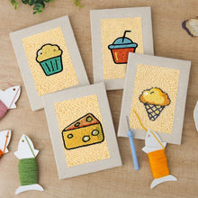 Laden Sie das Bild in den Galerie-Viewer, Punch Needle Set (4 Stück) mit Rahmen - Leckere Häppchen Kollektion 2