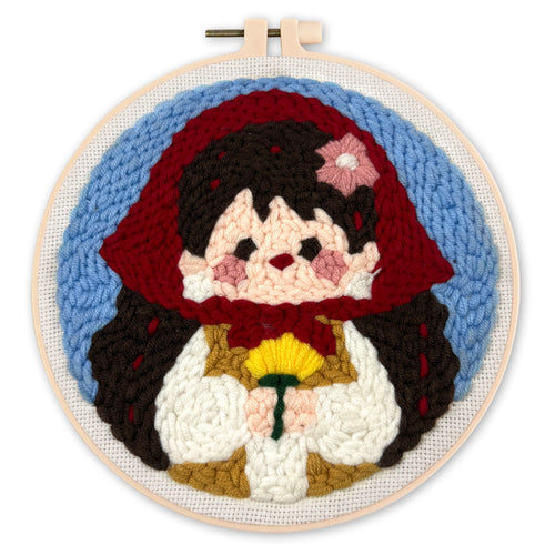 Punch Needle set Kleiner Schäferhund mit Blumen