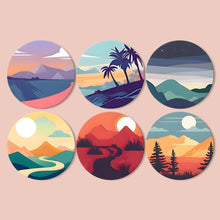 Laden Sie das Bild in den Galerie-Viewer, Malen nach Zahlen 20 cm Tischsets (6 Stück) - Naturaussicht