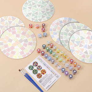 Malen nach Zahlen 20 cm Tischsets (6 Stück) - Moderne Geometrie