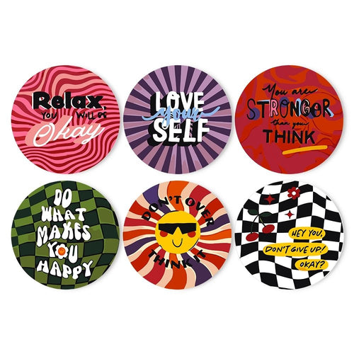 Malen nach Zahlen 20 cm Tischsets (6 Stück) - Motivierendes Zitat