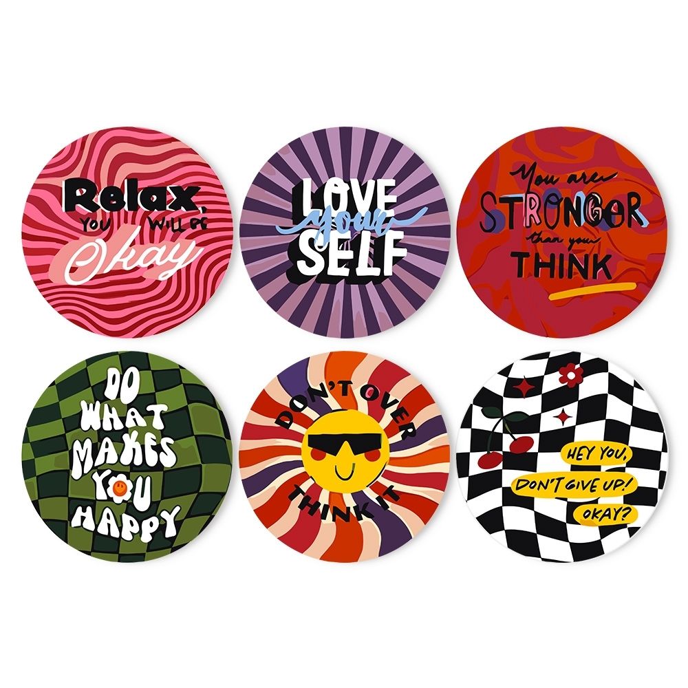 Malen nach Zahlen 20 cm Tischsets (6 Stück) - Motivierendes Zitat