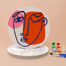 Laden Sie das Bild in den Galerie-Viewer, Malen nach Zahlen 20 cm Tischsets (6 Stück) - Modernes Abstraktes Gesicht