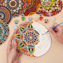 Laden Sie das Bild in den Galerie-Viewer, Malen nach Zahlen 20 cm Tischsets (6 Stück) - Böhmische Mandala Rund