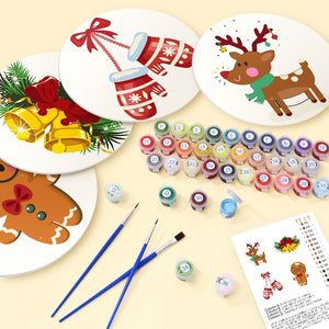 Malen nach Zahlen 20 cm Tischsets (4 Stück) - Gemütliche Rentier Fäustlinge