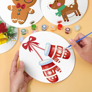 Malen nach Zahlen 20 cm Tischsets (4 Stück) - Gemütliche Rentier Fäustlinge