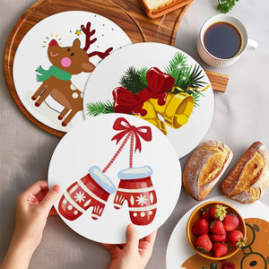 Malen nach Zahlen 20 cm Tischsets (4 Stück) - Gemütliche Rentier Fäustlinge