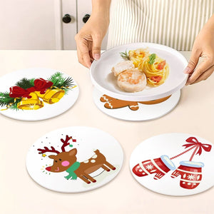 Malen nach Zahlen 20 cm Tischsets (4 Stück) - Gemütliche Rentier Fäustlinge