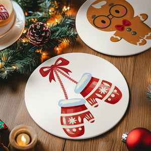 Malen nach Zahlen 20 cm Tischsets (4 Stück) - Gemütliche Rentier Fäustlinge