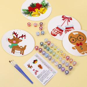 Malen nach Zahlen 20 cm Tischsets (4 Stück) - Gemütliche Rentier Fäustlinge