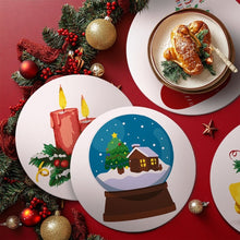 Laden Sie das Bild in den Galerie-Viewer, Malen nach Zahlen 20 cm Tischsets (4 Stück) - Klassische Weihnachtsfreude
