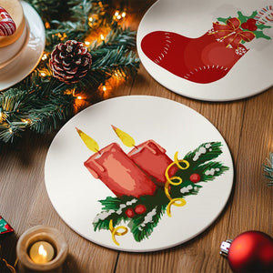 Malen nach Zahlen 20 cm Tischsets (4 Stück) - Klassische Weihnachtsfreude