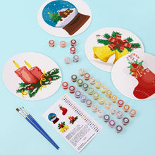 Laden Sie das Bild in den Galerie-Viewer, Malen nach Zahlen 20 cm Tischsets (4 Stück) - Klassische Weihnachtsfreude