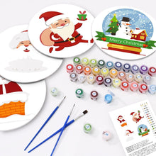 Laden Sie das Bild in den Galerie-Viewer, Malen nach Zahlen 20 cm Tischsets (4 Stück) - Weihnachtsmann und Schneelächeln