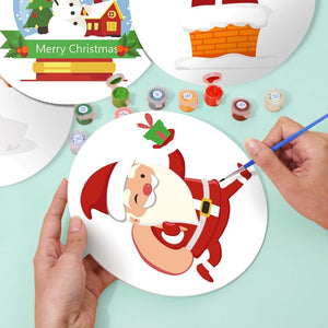 Malen nach Zahlen 20 cm Tischsets (4 Stück) - Weihnachtsmann und Schneelächeln
