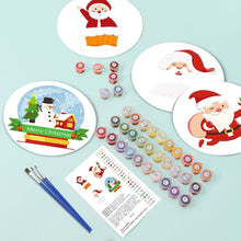 Laden Sie das Bild in den Galerie-Viewer, Malen nach Zahlen 20 cm Tischsets (4 Stück) - Weihnachtsmann und Schneelächeln