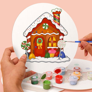 Malen nach Zahlen 20 cm Tischsets (4 Stück) - Lebkuchendorf Magie