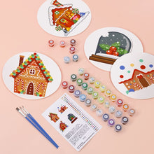 Laden Sie das Bild in den Galerie-Viewer, Malen nach Zahlen 20 cm Tischsets (4 Stück) - Lebkuchendorf Magie