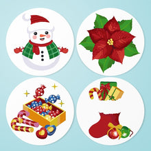 Laden Sie das Bild in den Galerie-Viewer, Malen nach Zahlen 20 cm Tischsets (4 Stück) - Schneemann Weihnachtsstern Geschenke Figured&#39;Art