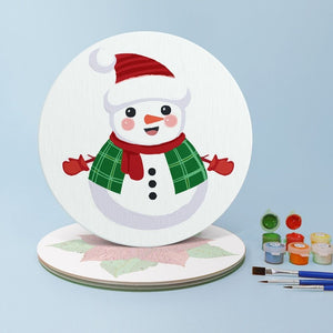 Malen nach Zahlen 20 cm Tischsets (4 Stück) - Schneemann Weihnachtsstern Geschenke