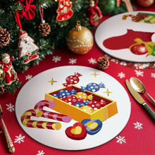 Laden Sie das Bild in den Galerie-Viewer, Malen nach Zahlen 20 cm Tischsets (4 Stück) - Schneemann Weihnachtsstern Geschenke