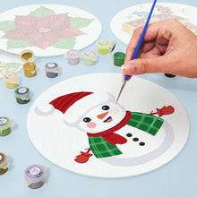 Laden Sie das Bild in den Galerie-Viewer, Malen nach Zahlen 20 cm Tischsets (4 Stück) - Schneemann Weihnachtsstern Geschenke