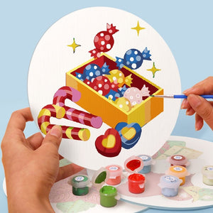 Malen nach Zahlen 20 cm Tischsets (4 Stück) - Schneemann Weihnachtsstern Geschenke