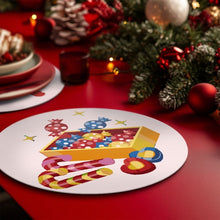 Laden Sie das Bild in den Galerie-Viewer, Malen nach Zahlen 20 cm Tischsets (4 Stück) - Schneemann Weihnachtsstern Geschenke