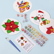 Laden Sie das Bild in den Galerie-Viewer, Malen nach Zahlen 20 cm Tischsets (4 Stück) - Schneemann Weihnachtsstern Geschenke