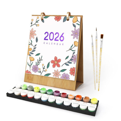 Malen nach Zahlen Kalender 2026 – Saisonale Blumen Figured'Art