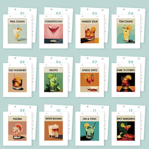 Malen nach Zahlen Kalender 2026 – Klassische Cocktails