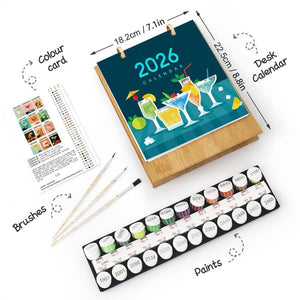 Malen nach Zahlen Kalender 2026 – Klassische Cocktails