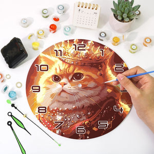 Malen nach Zahlen Uhr - Königliche Katze