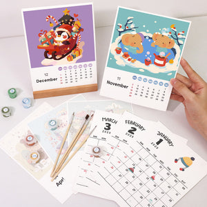 2025 Malen nach Zahlen Kalender - Niedliche Tiere