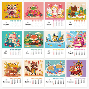 2025 Malen nach Zahlen Kalender - Niedliche Tiere