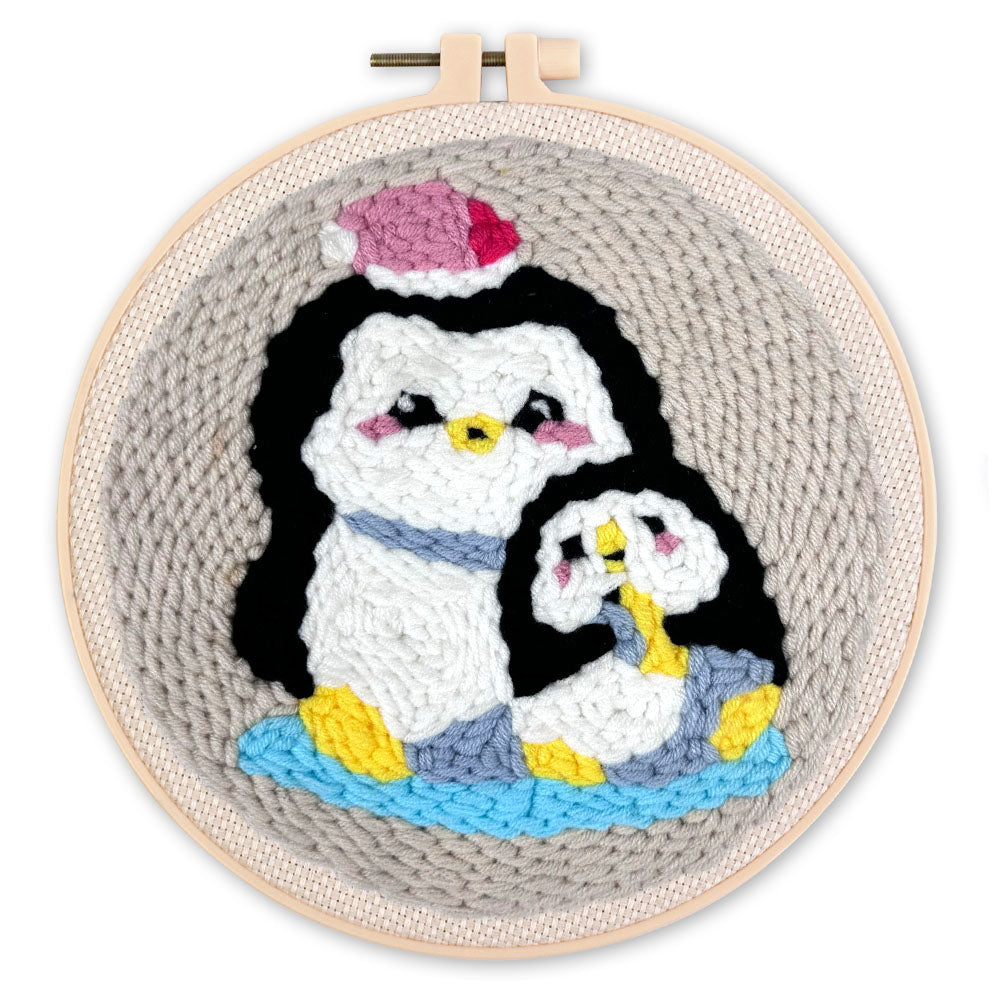 Punch Needle set Pinguinmama und Baby