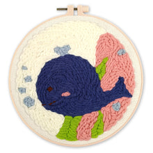 Laden Sie das Bild in den Galerie-Viewer, Punch Needle set Lächelnder Blauer Wal