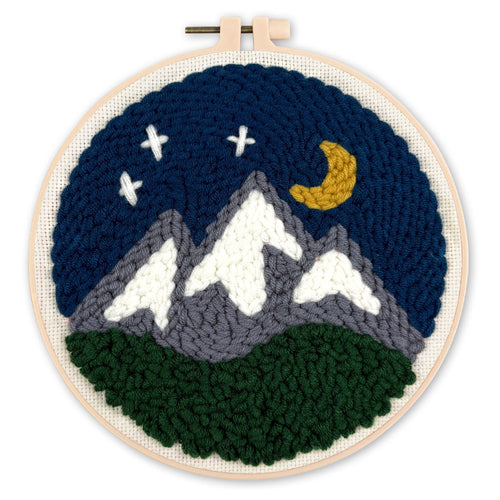 Punch Needle set Berge bei Nacht